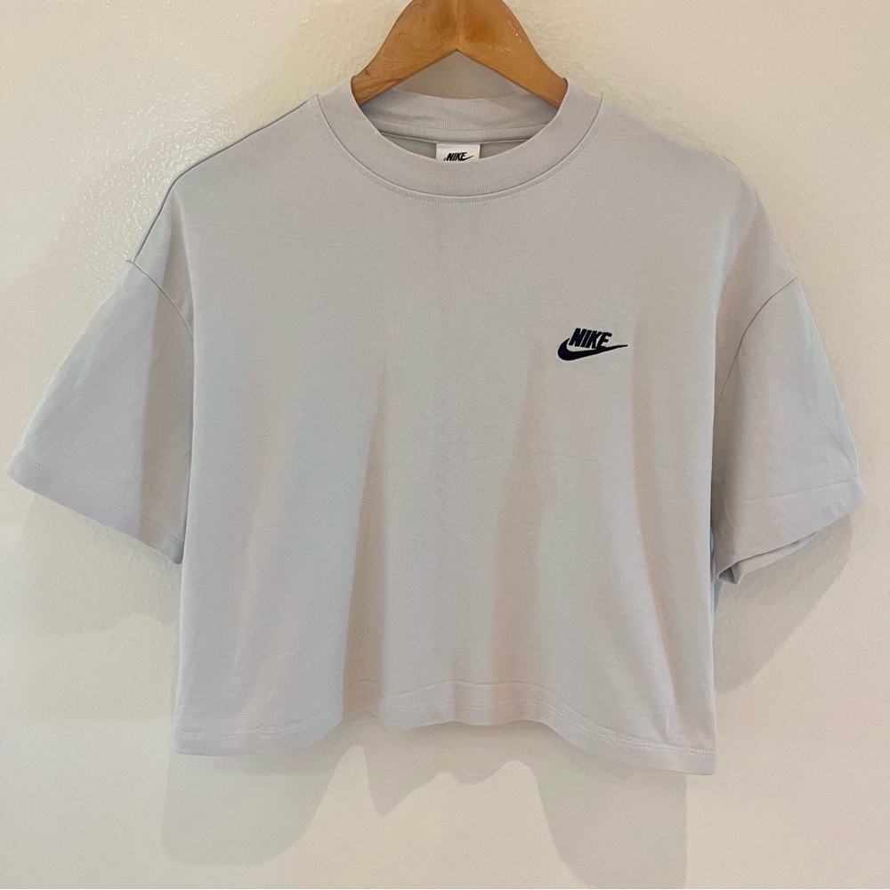Nike Gray Boxy Crop T-Shirt XL (or great oversized size Medium)